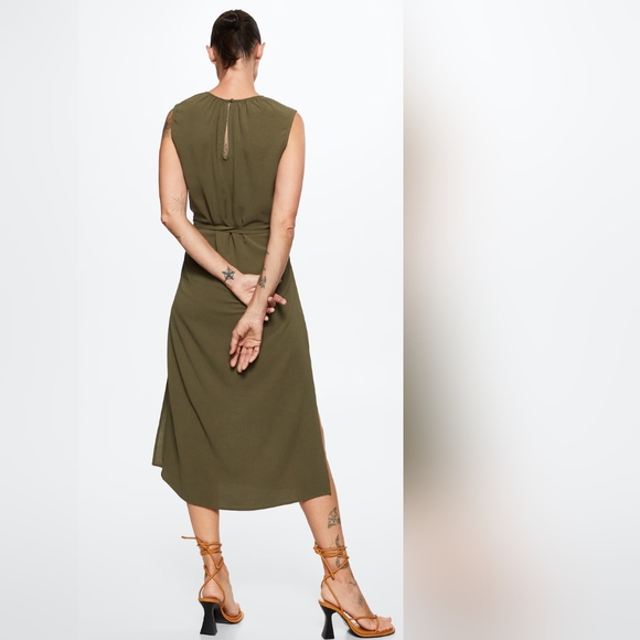 MANGO Belted midi dress - Picture 4 of 5